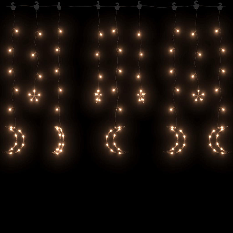 Load image into Gallery viewer, Vidaxl lichtslinger ster en maan afstandsbediening 138 led's warmwit