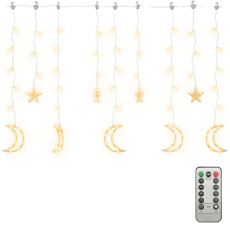 ギャラリービューアに画像をロードする, Vidaxl lichtslinger ster en maan afstandsbediening 345 led's warmwit