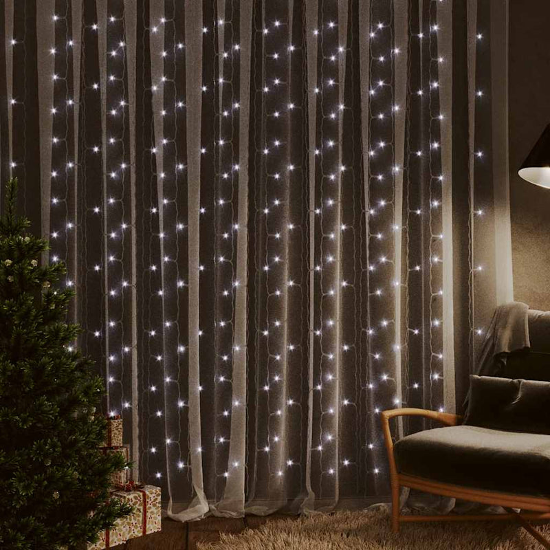 Load image into Gallery viewer, Vidaxl lichtsnoergordijn met 300 led's en 8 functies 3x3 m koudwit