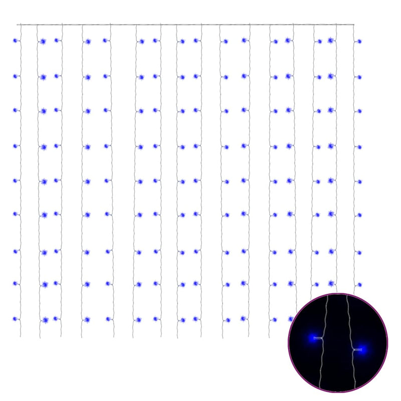 Load image into Gallery viewer, Vidaxl lichtsnoergordijn met 300 led's en 8 functies 3x3 m blauw