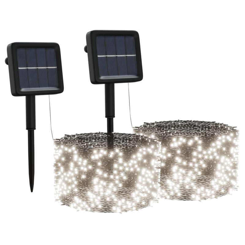 Load image into Gallery viewer, Vidaxl lichtsnoeren 2 st met 2x200 led's solar binnen buiten koudwit