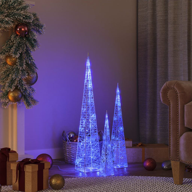 Load image into Gallery viewer, Vidaxl lichtkegelset decoratief led 30 45 60 cm acryl blauw
