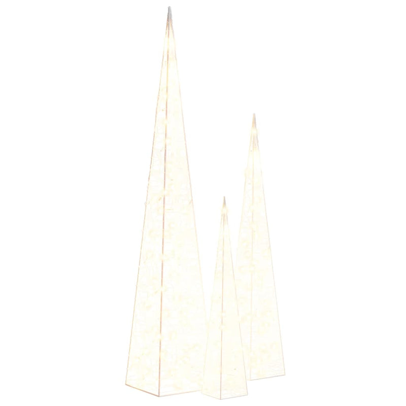ギャラリービューアに画像をロードする, VidaXL Lichtkegelset decoratief LED warmwit 60 90 120 cm acryl