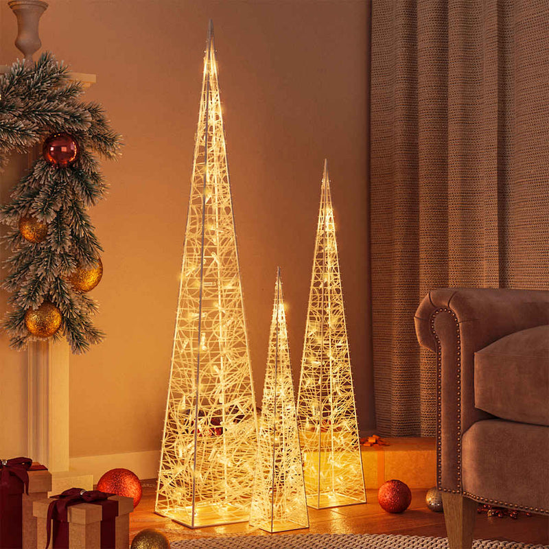 ギャラリービューアに画像をロードする, VidaXL Lichtkegelset decoratief LED warmwit 60 90 120 cm acryl