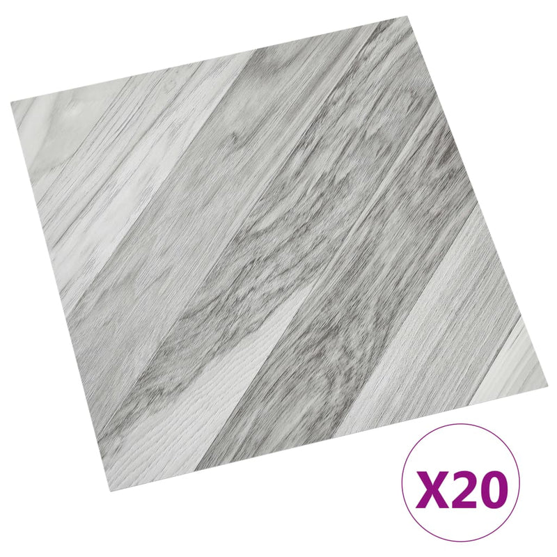 Load image into Gallery viewer, Vidaxl vloerplanken 20 st zelfklevend 1,86 m² pvc gestreept grijs
