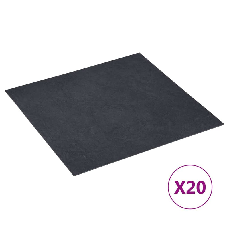 Load image into Gallery viewer, Vidaxl vloerplanken 20 st zelfklevend 1,86 m² pvc zwart marmerpatroon