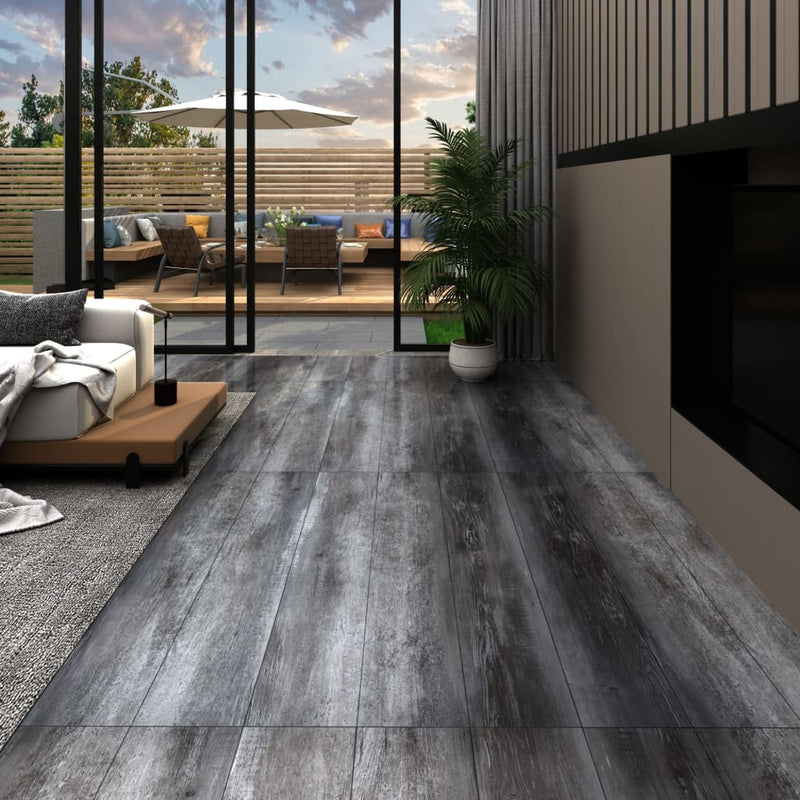 Load image into Gallery viewer, Vidaxl vloerplanken zelfklevend 5,21 m² 2 mm pvc glanzend grijs