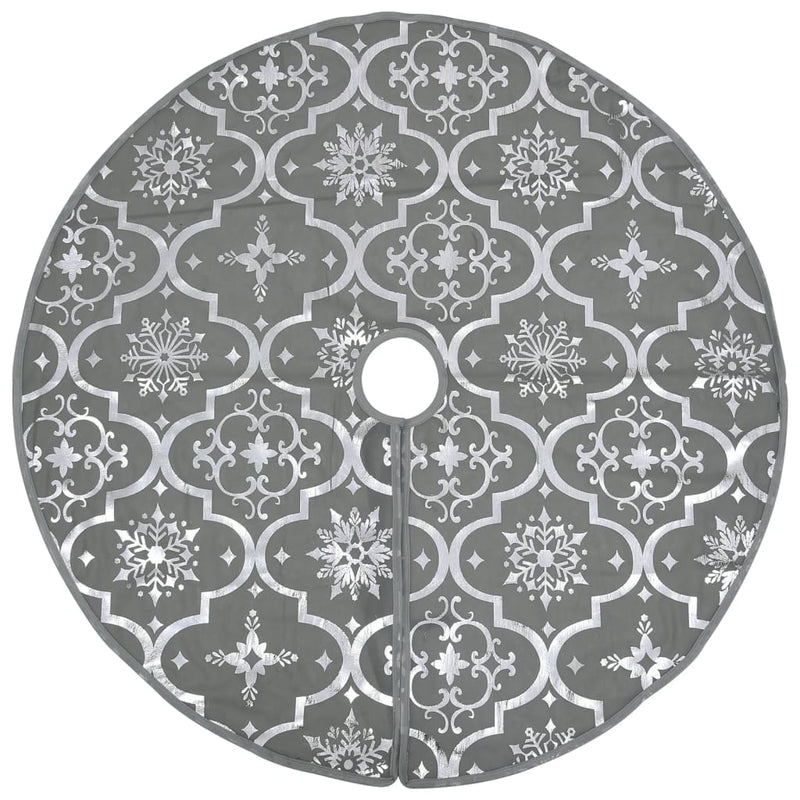 Laden Sie das Bild in Galerie -Viewer, Vidaxl kerstboomrok luxe met sok 122 cm stof grijs