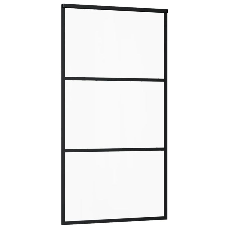 Load image into Gallery viewer, Vidaxl schuifdeur 102x205 cm esg-glas en aluminium zwart