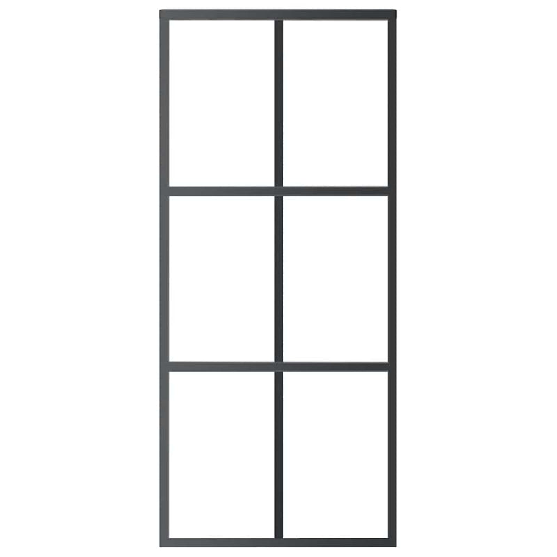Laden Sie das Bild in Galerie -Viewer, Vidaxl schuifdeur 90x205 cm esg-glas en aluminium zwart