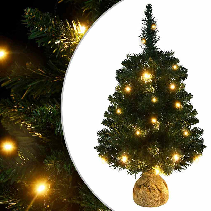 Chargez l'image dans la visionneuse de la galerie, Vidaxl kunstkerstboom met verlichting en standaard 60 cm pvc groen