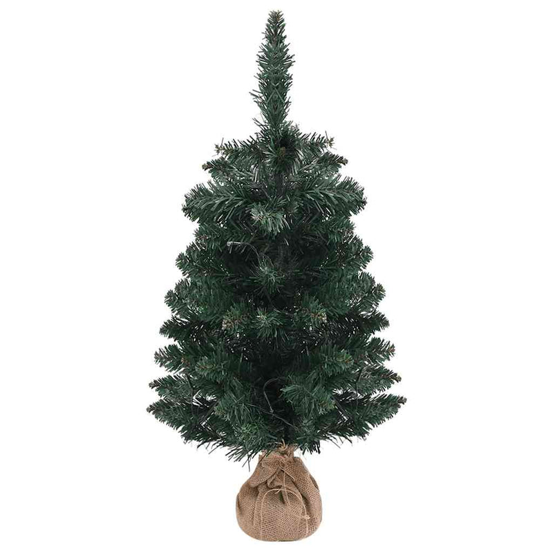 Load image into Gallery viewer, Vidaxl kunstkerstboom met verlichting en standaard 90 cm pvc groen