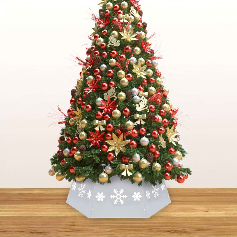 Load image into Gallery viewer, Vidaxl kerstboomrok ø68x25 cm zilverkleurig en wit