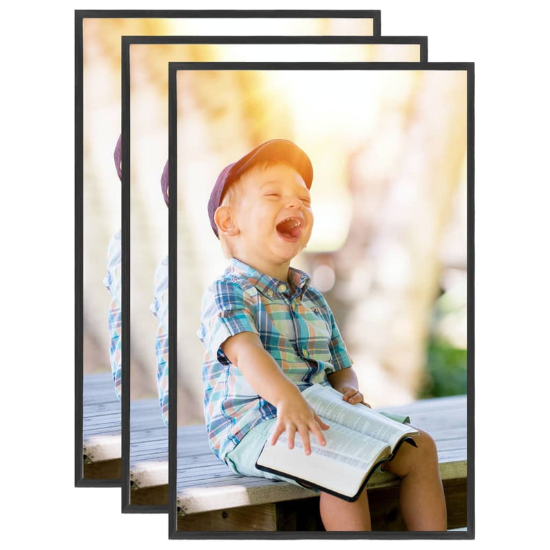 ギャラリービューアに画像をロードする, VidaXL Fotolijsten 3 st voor tafel 13x18 cm MDF zwart