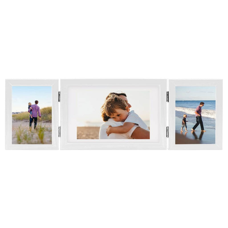 Load image into Gallery viewer, Vidaxl fotolijst drieluik 28x18 cm+2x(13x18 cm) wit