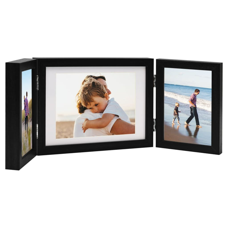 Load image into Gallery viewer, Vidaxl fotolijst drieluik 22x15 cm+2x(10x15 cm) zwart