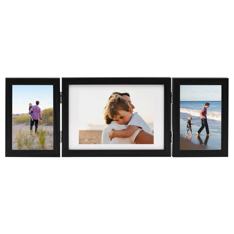 Load image into Gallery viewer, Vidaxl fotolijst drieluik 22x15 cm+2x(10x15 cm) zwart