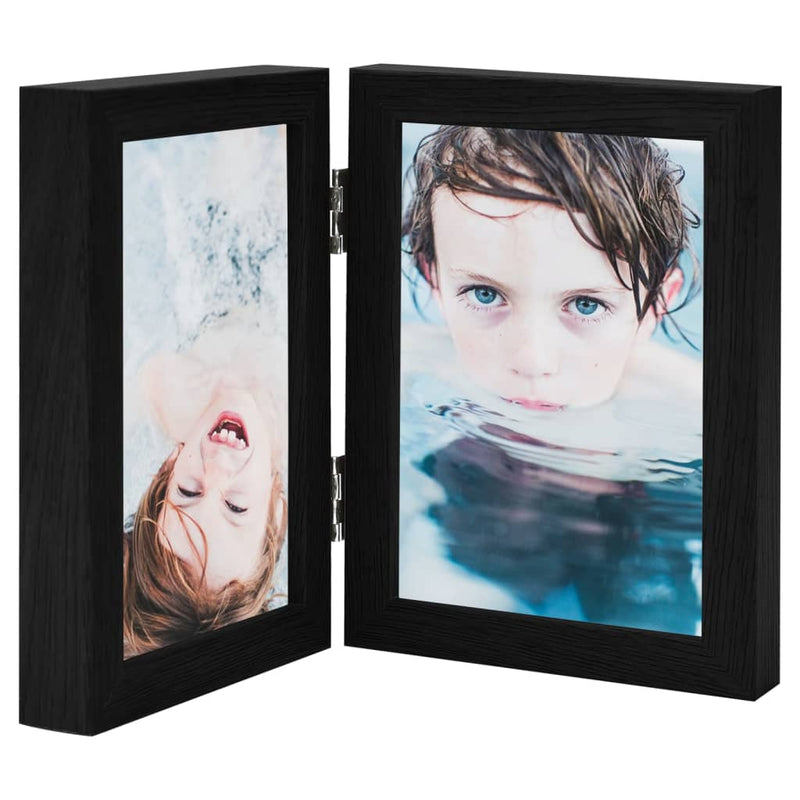 Load image into Gallery viewer, Vidaxl fotolijst tweeluik 2x(10x15 cm) zwart