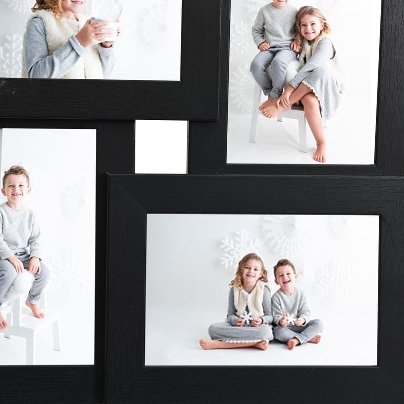 Load image into Gallery viewer, Vidaxl fotolijst voor 4x(13x18 cm) foto mdf zwart