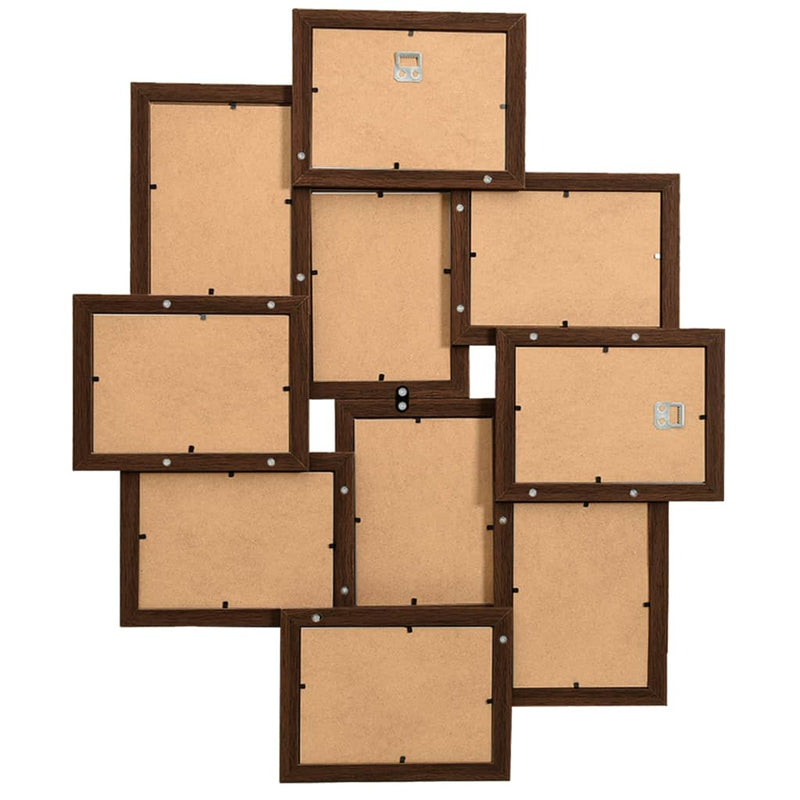 Load image into Gallery viewer, Vidaxl fotolijst voor 10x(13x18 cm) foto mdf donkerbruin