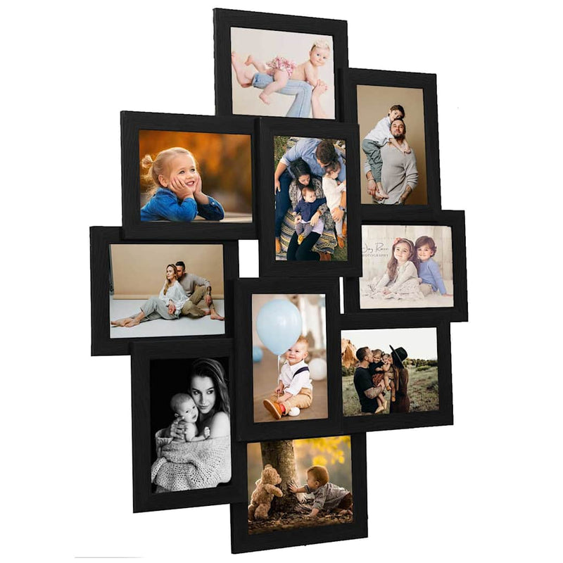 ギャラリービューアに画像をロードする, Vidaxl fotolijst voor 10x(10x15 cm) foto mdf zwart