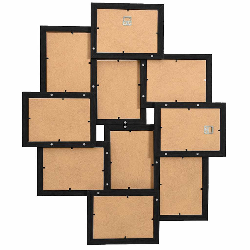 ギャラリービューアに画像をロードする, Vidaxl fotolijst voor 10x(10x15 cm) foto mdf zwart