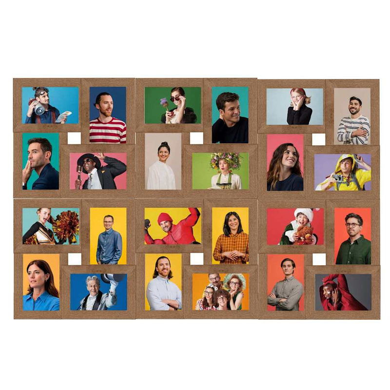ギャラリービューアに画像をロードする, Vidaxl fotolijst voor 24x(10x15 cm) foto mdf lichtbruin