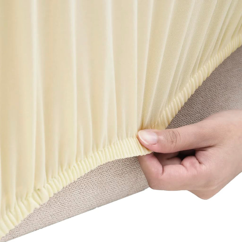 Laden Sie das Bild in Galerie -Viewer, Vidaxl tweezitsbankhoes stretch polyester jersey crèmekleurig