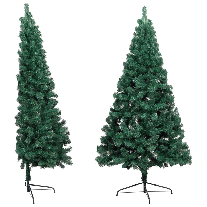 Load image into Gallery viewer, VidaXL Kunstkerstboom met verlichting en kerstballen half 240 cm groen
