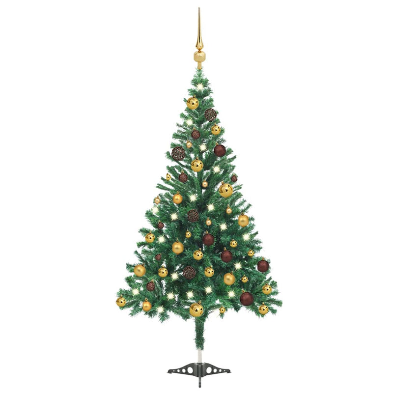 Load image into Gallery viewer, VidaXL Kunstkerstboom met verlichting en kerstballen 230 takken 120 cm