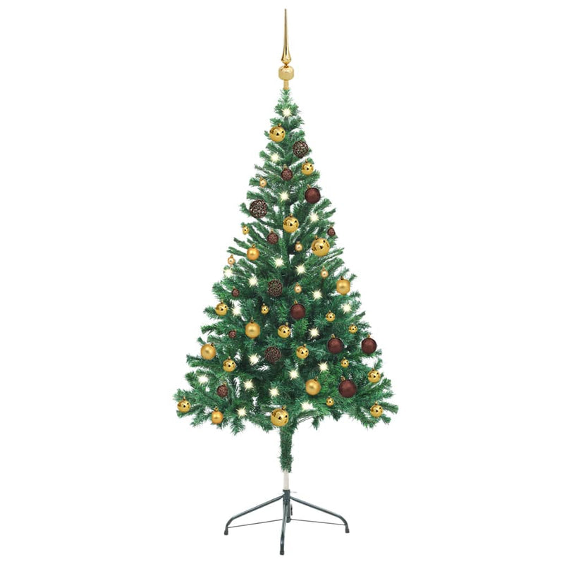 Load image into Gallery viewer, VidaXL Kunstkerstboom met verlichting en kerstballen 380 takken 150 cm