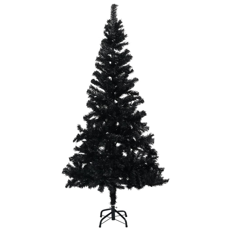 Load image into Gallery viewer, VidaXL Kunstkerstboom met verlichting en kerstballen 150 cm PVC zwart