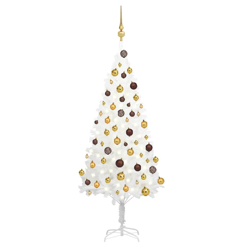 Load image into Gallery viewer, VidaXL Kunstkerstboom met verlichting en kerstballen 120 cm wit