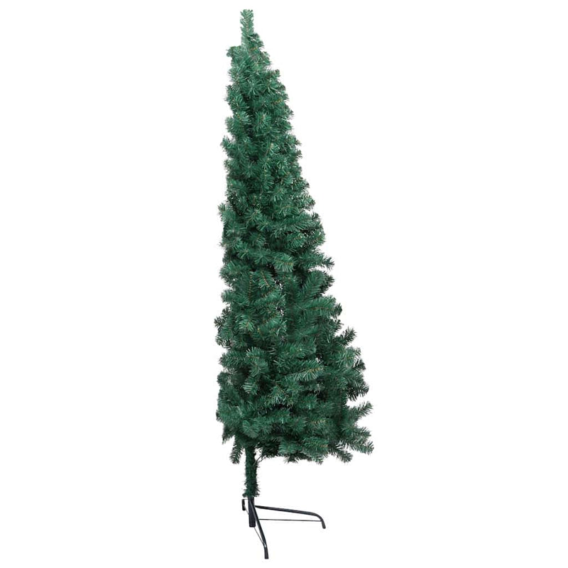 Chargez l'image dans la visionneuse de la galerie, Vidaxl kunstkerstboom met verlichting en kerstballen half 210 cm groen