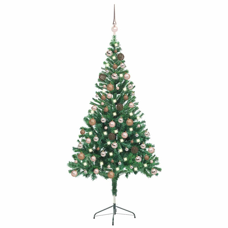ギャラリービューアに画像をロードする, Vidaxl kunstkerstboom met verlichting en kerstballen 380 takken 150 cm