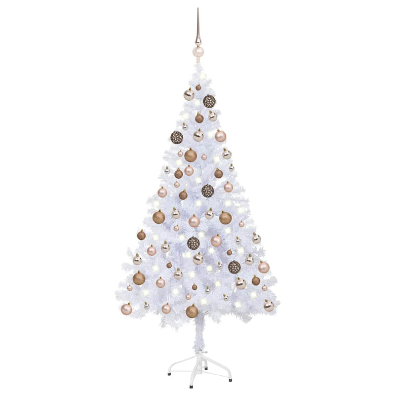 Afbeelding laden in galerijviewer, Vidaxl kunstkerstboom met verlichting en kerstballen 230 takken 120 cm