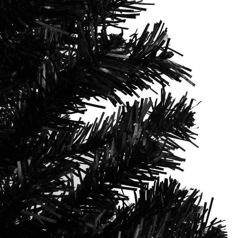Load image into Gallery viewer, Vidaxl kunstkerstboom met verlichting en kerstballen 120 cm pvc zwart