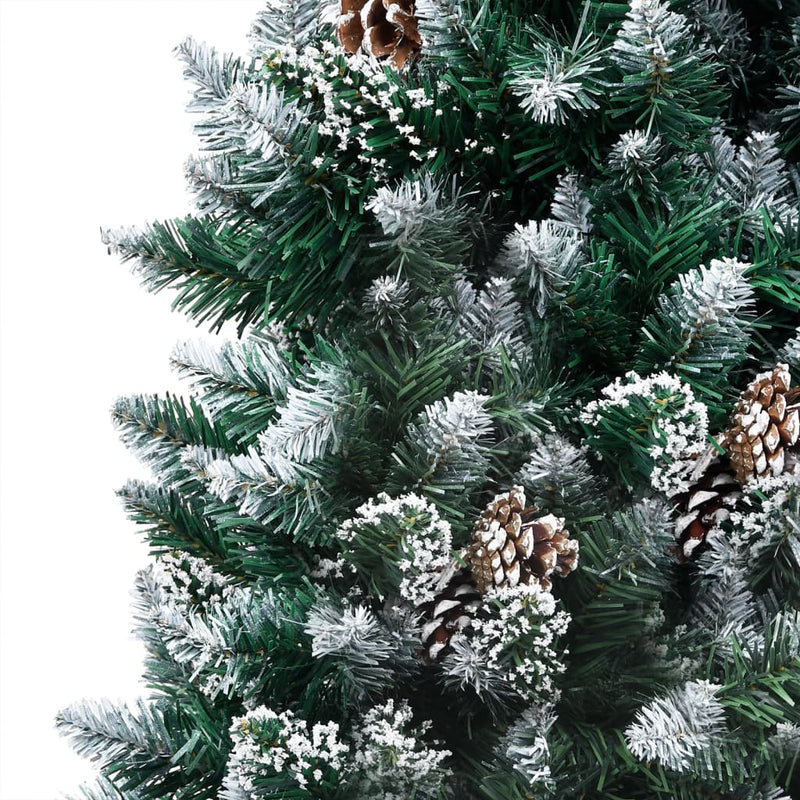 Afbeelding laden in galerijviewer, Vidaxl kunstkerstboom met led en kerstballen en dennenappels 210 cm
