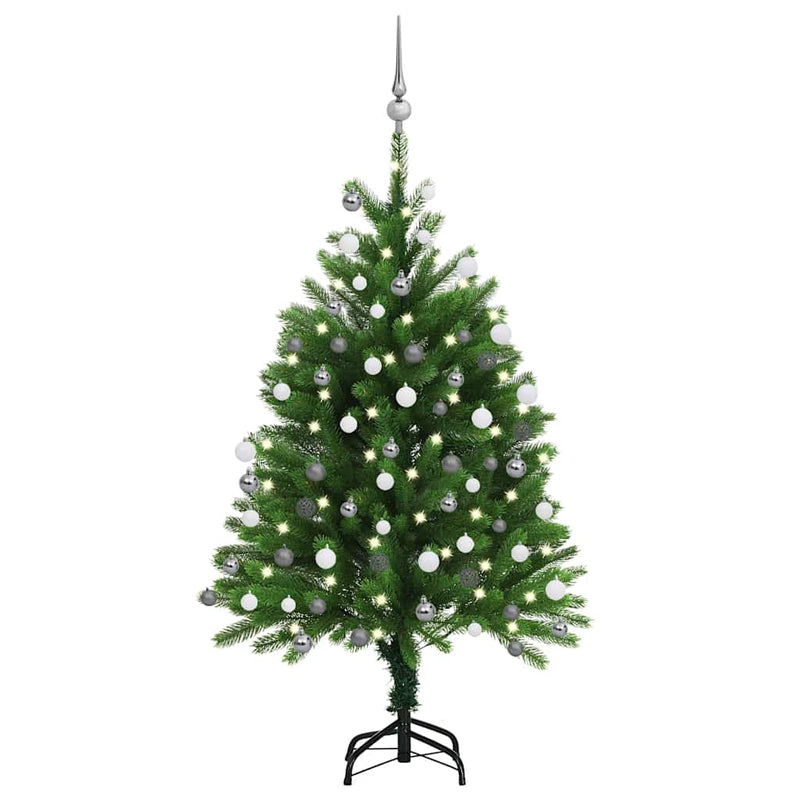 Load image into Gallery viewer, Vidaxl kunstkerstboom met verlichting en kerstballen 120 cm groen