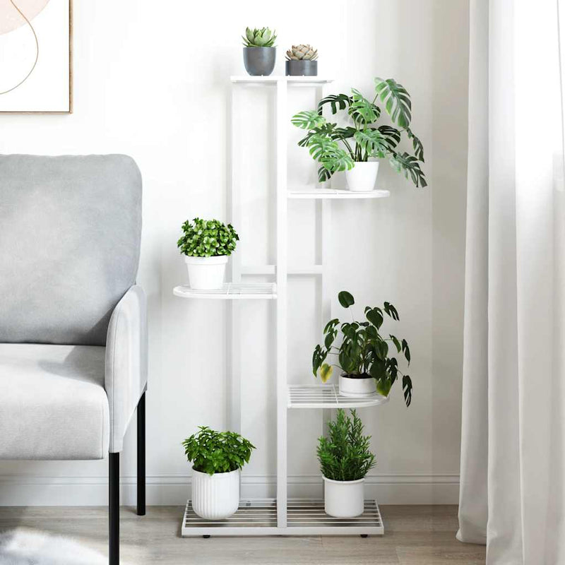Load image into Gallery viewer, Vidaxl bloemenstandaard met 5 lagen 43x22x98 cm metaal wit