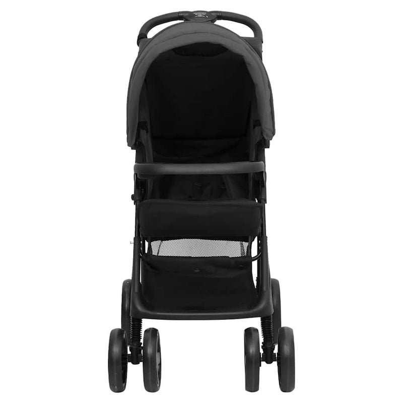 Load image into Gallery viewer, Vidaxl kinderwagen 2-in-1 staal donkergrijs en zwart