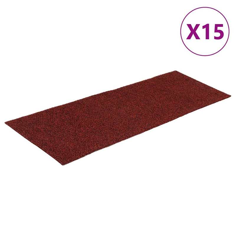 Chargez l'image dans la visionneuse de la galerie, Vidaxl trapmatten zelfklevend 15 stuks 60x25 cm bordeaux rood rechthoekig