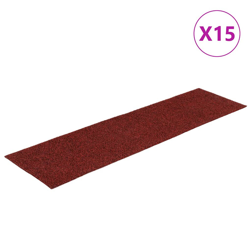 Load image into Gallery viewer, Vidaxl trapmatten zelfklevend 15 stuks 76x20 cm bordeaux rood rechthoekig