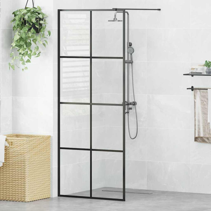 Load image into Gallery viewer, Vidaxl inloopdouchewand 80x195 cm esg-glas transparant en zwart