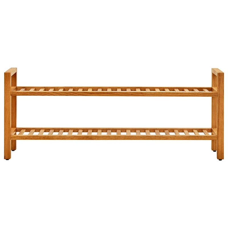 Load image into Gallery viewer, Vidaxl schoenenrek met 2 schappen 100x27x40 cm massief eikenhout