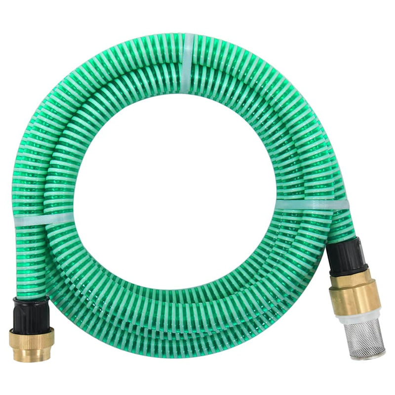 Load image into Gallery viewer, Vidaxl zuigslang met messing koppelingen 1,1'' 5 m pvc groen