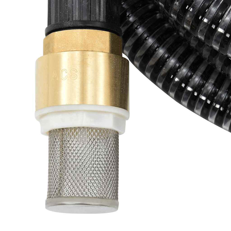 Load image into Gallery viewer, Vidaxl zuigslang met messing koppelingen 1,1'' 25 m pvc zwart