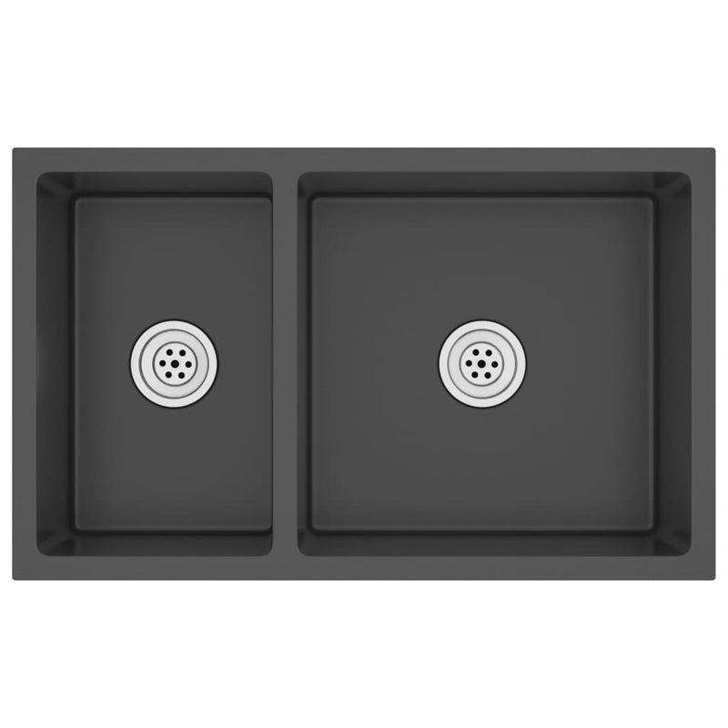 Load image into Gallery viewer, Vidaxl gootsteen roestvrij staal zwart