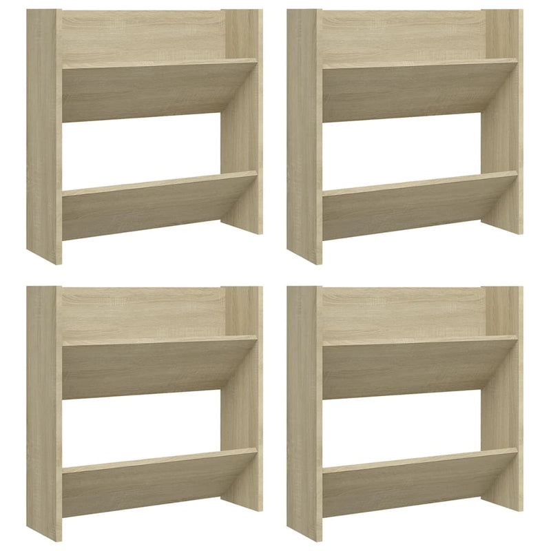 Load image into Gallery viewer, Vidaxl wandschoenenkasten 4 st 60x18x60 cm bewerkt hout sonoma eiken