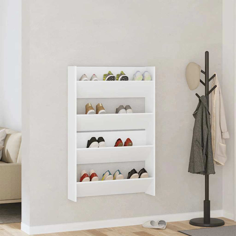 Afbeelding laden in galerijviewer, Vidaxl wandschoenenkasten 2 st 80x18x60 cm spaanplaat wit